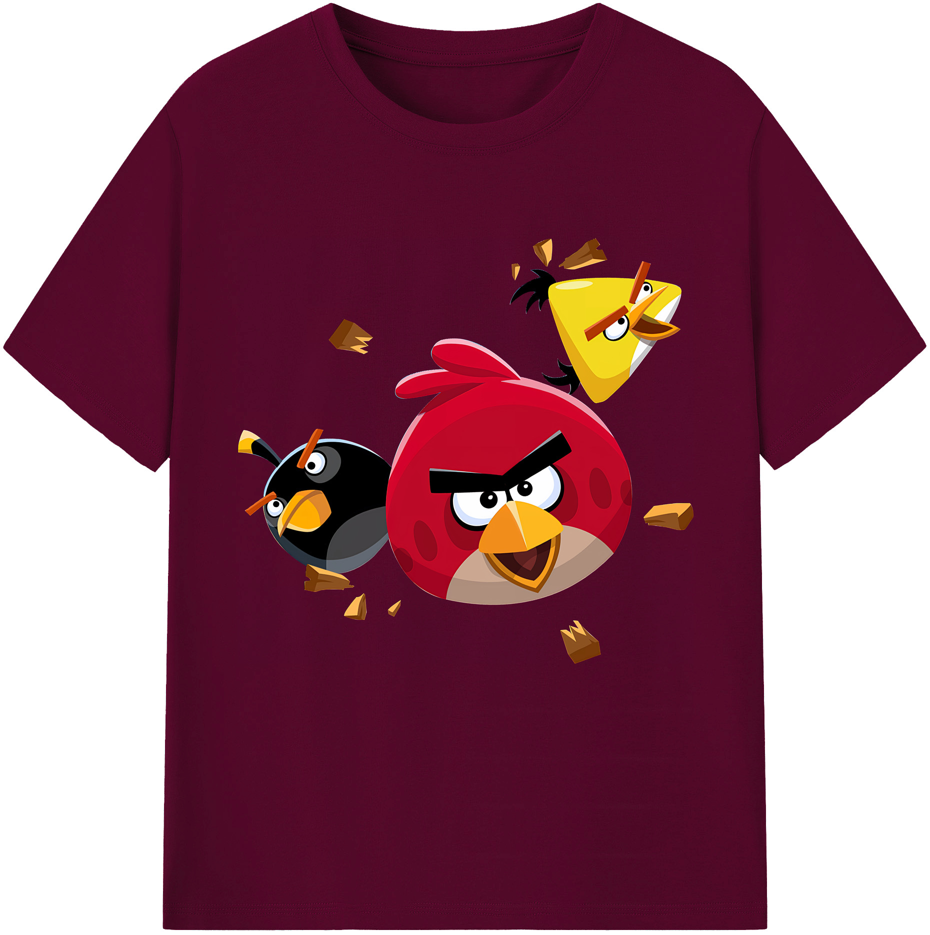 （画像用） Angry Birds アングリーバード レディースカジュアルプリントTシャツ（綿100％）